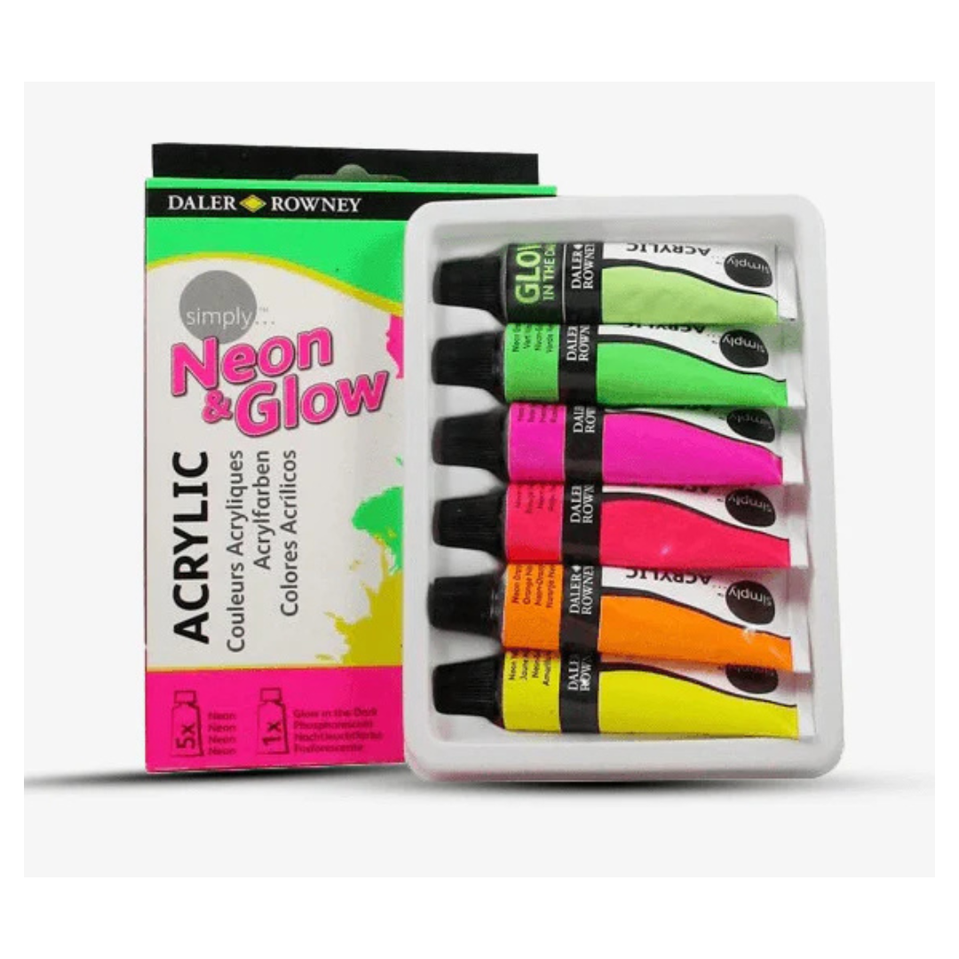 Daler Rowney Acrylic Neon Glow Paint 